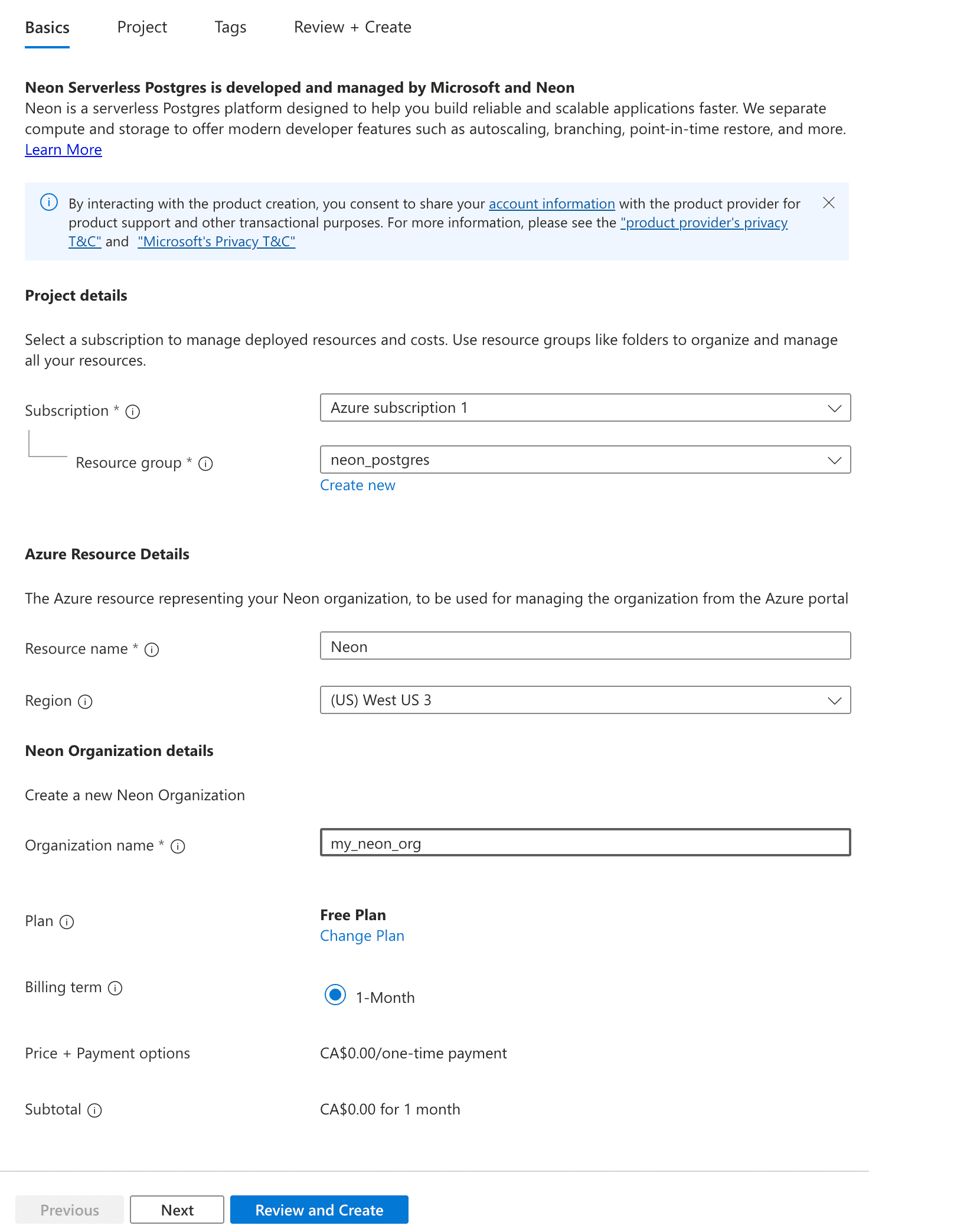 Create a resource group